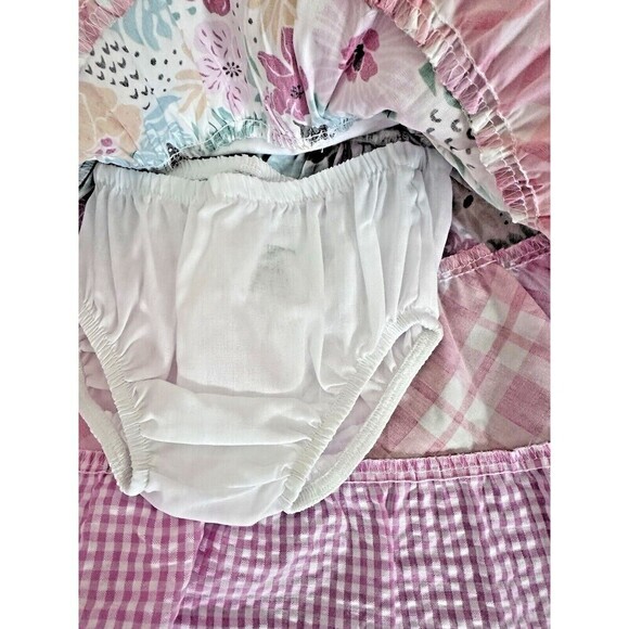 Bonnie Jean Girls Dress Flutter Sleeve Knit Mixed Tiered Poplin Multi 6-9 Months - Picture 7 of 9